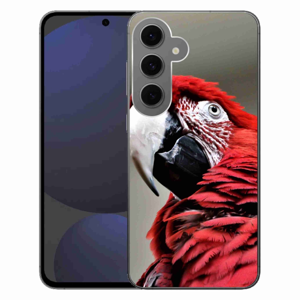 Gél tok mmCase Samsung Galaxy S24 FE készülékhez - papagáj ara piros