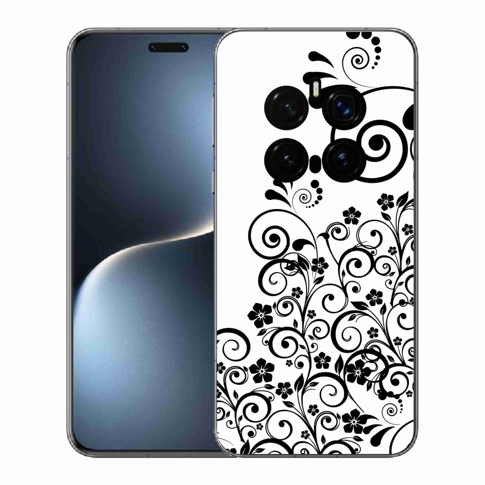 Zselés borítás mmCase a Honor Magic 7 Pro 5G készülékhez - fekete és fehér virágminták