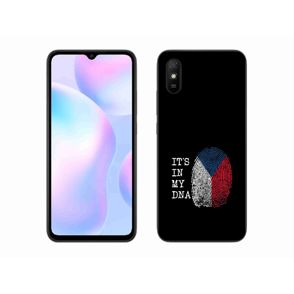 Gél borító mmCase a Xiaomi Redmi 9A - zászlós ujjlenyomat fekete háttérrel