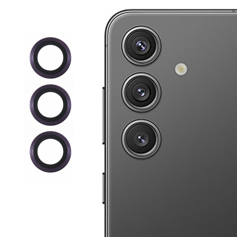 Fém kamera lencse üveg Samsung Galaxy S25 (3 különálló üveg) - sötét lila