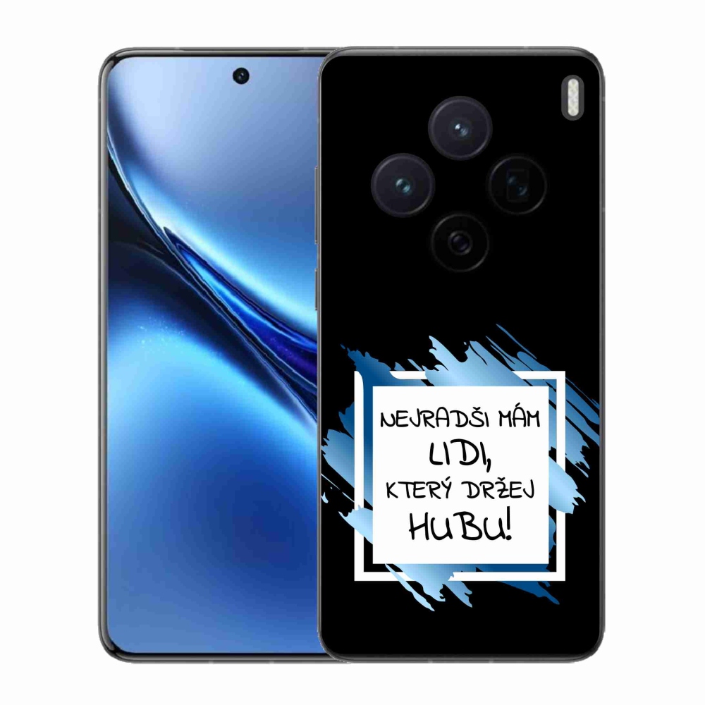 Gél borító mmCase a Vivo X200 5G készülékhez - vicces szöveg 7 fehér és fekete háttérrel