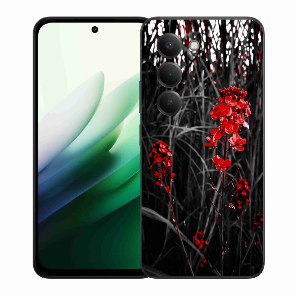 Gél borító mmCase a Xiaomi Redmi 15 5G - piros növényhez