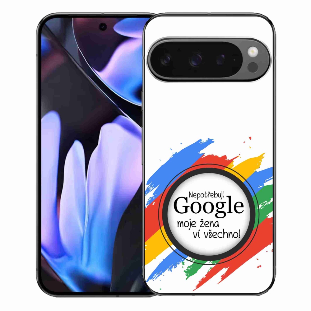 Gél borító mmCase a Google Pixel 9 Pro XL - nő tudja, minden fehér háttérrel