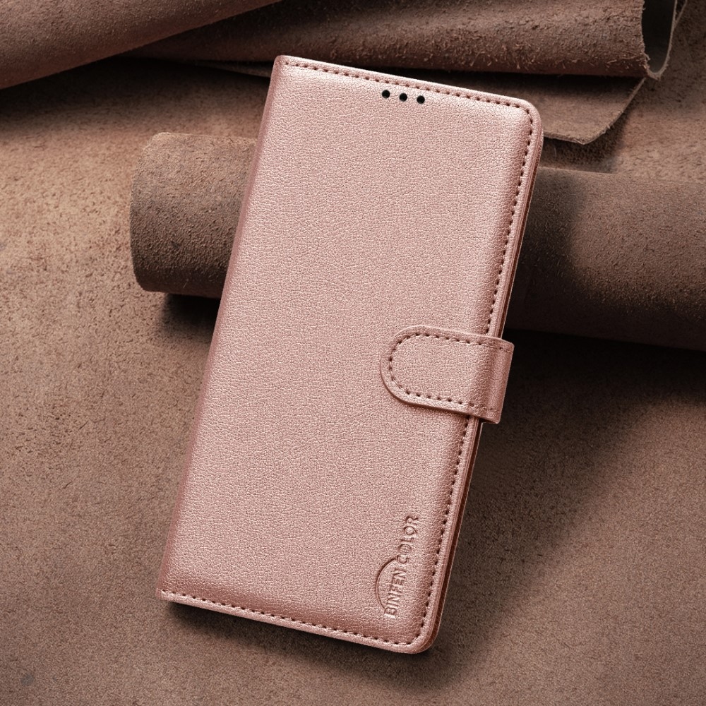 BINFEN könyv tok a Xiaomi 15 Pro-hoz - rózsaarany színben