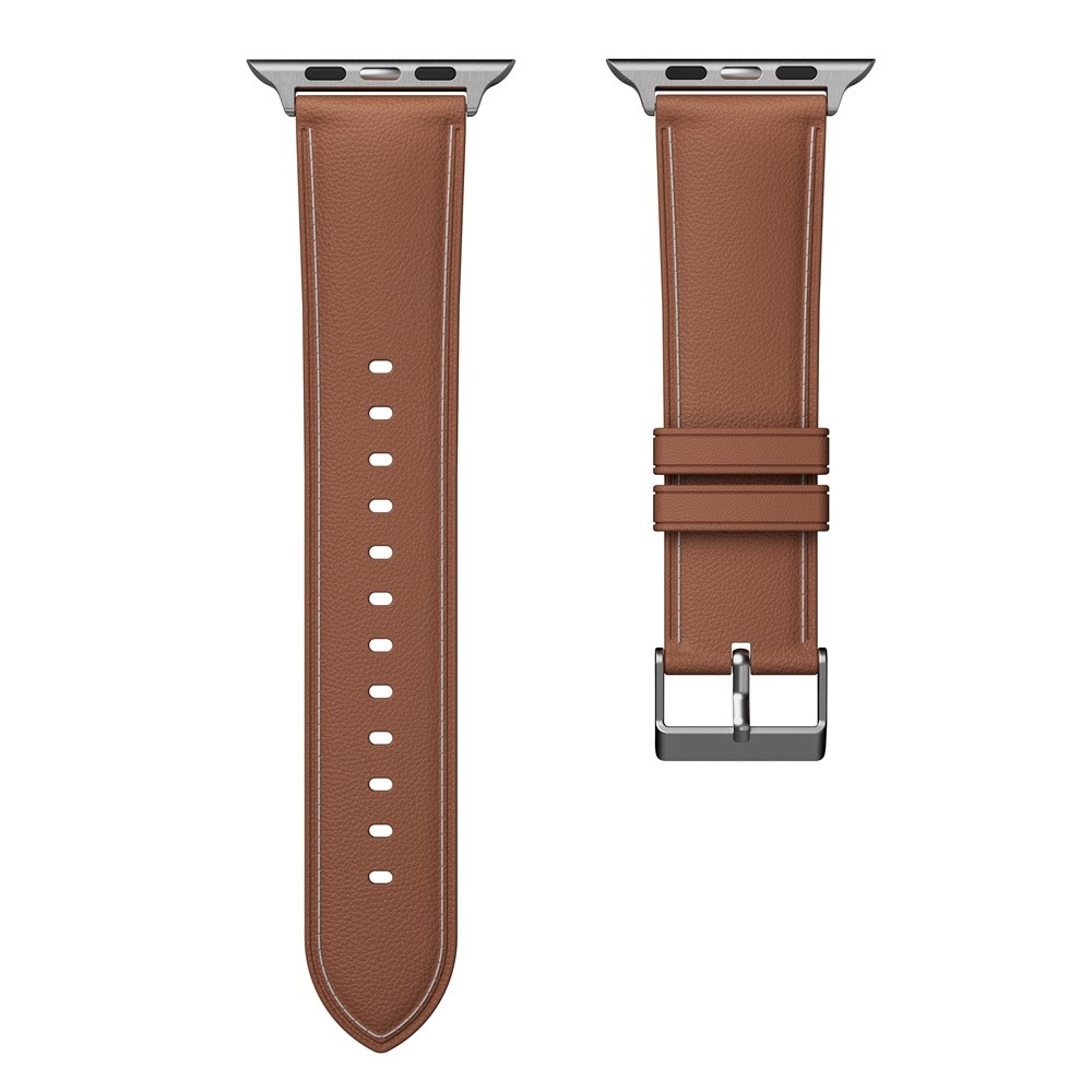 Stitch zselés szíj Apple Watch Ultra/Ultra 2 49mm/SE/SE 2022/2023 44mm/9/8/7 45mm/6/5/4 44mm/3/2/1 42 mm-es Apple Watch Ultra/Ultra 2 órához - barna színű