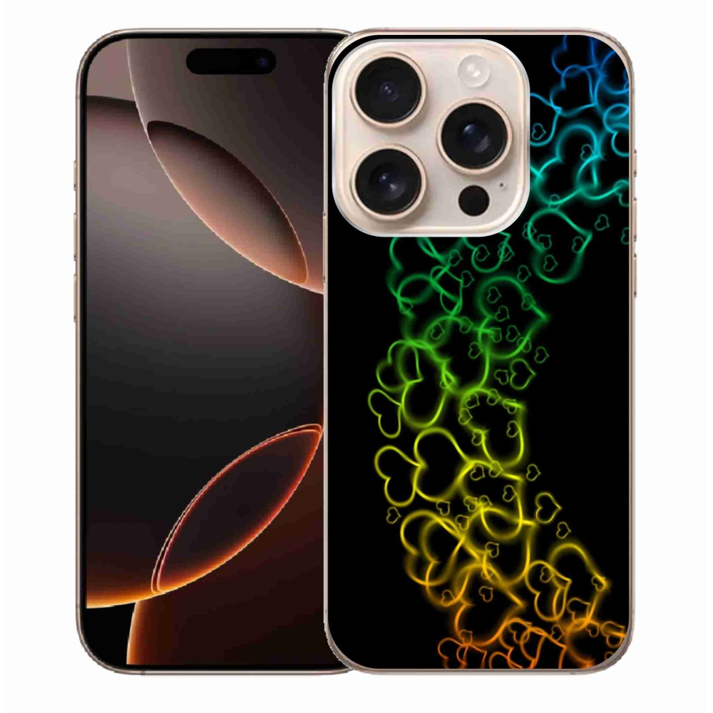 Zselés borítás mmCase iPhone 16 Pro Max készülékhez - színes szívek