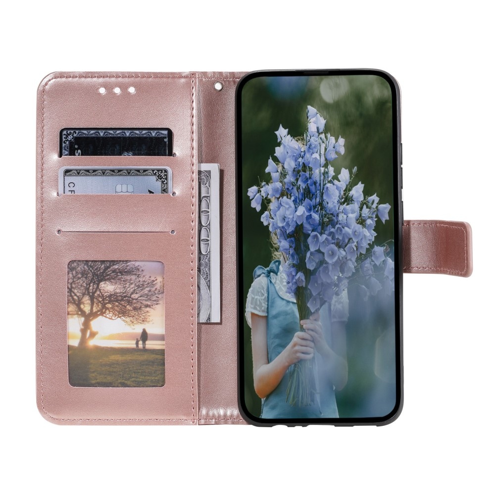 Mandala könyv tok Xiaomi Redmi Note 14-hez - rózsaarany