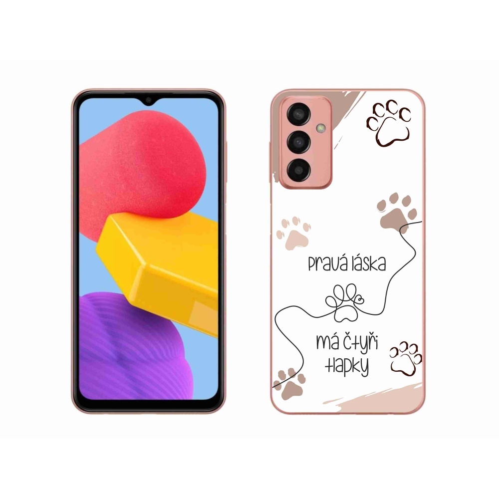 Gél borító mmCase Samsung Galaxy M13 készülékhez - kutyamotívum 1 fehér háttér
