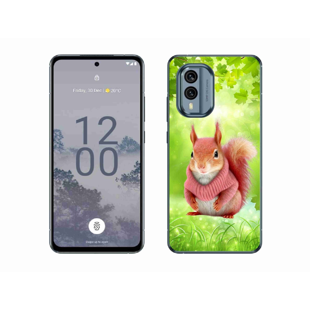 Zselés borítás mmCase a Nokia X30 5G készülékhez - mókus pulóverben