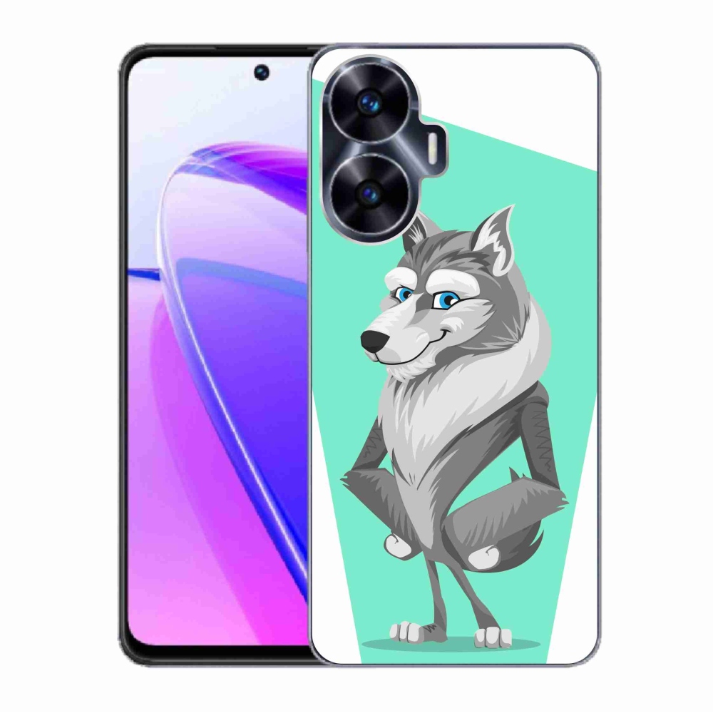 Gél borító mmCase a Realme C55 készülékhez - rajzfilm farkas