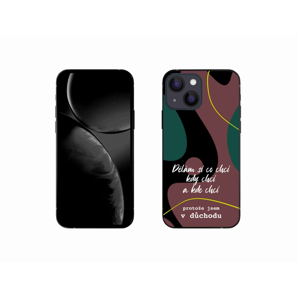 Gél borítás mmCase iPhone 13 mini 5.4 készülékhez - vicces szöveg 10 fekete háttér
