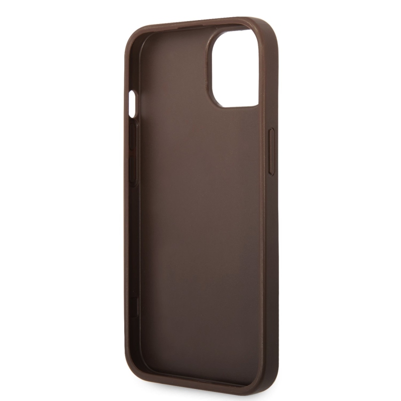 Guess PU 4G fém logós hátlap iPhone 15-hez Barna