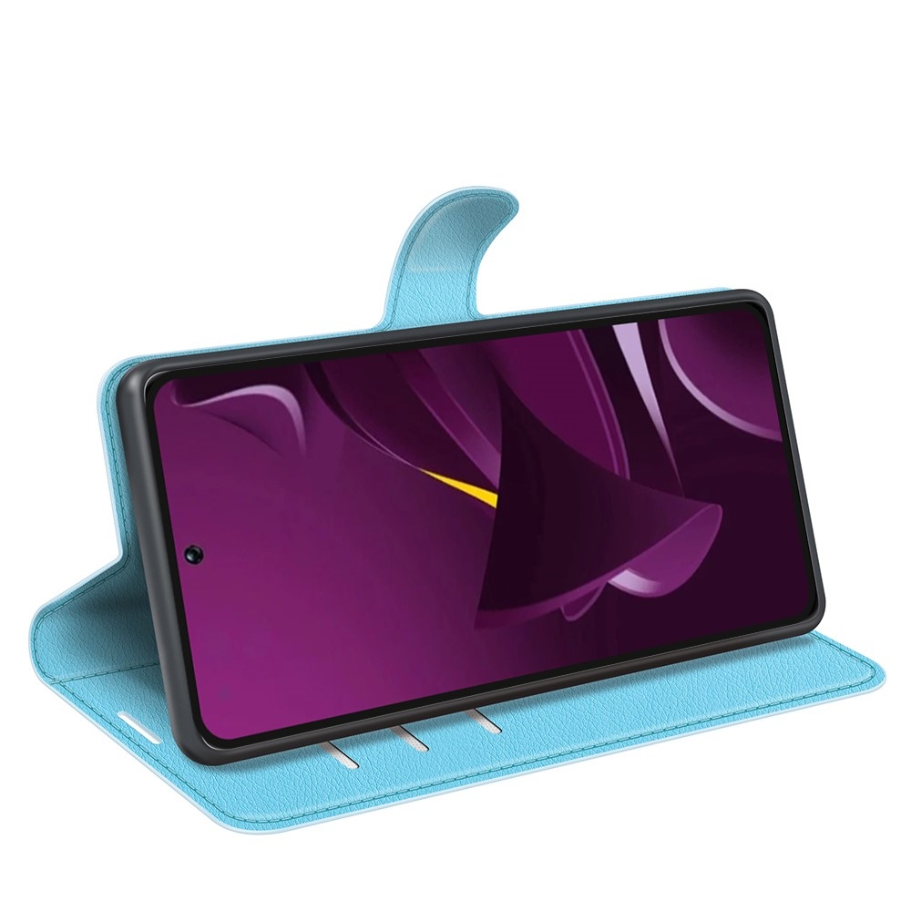 Litchi könyv tok a Xiaomi Poco M7 Pro 5G-hez - kék