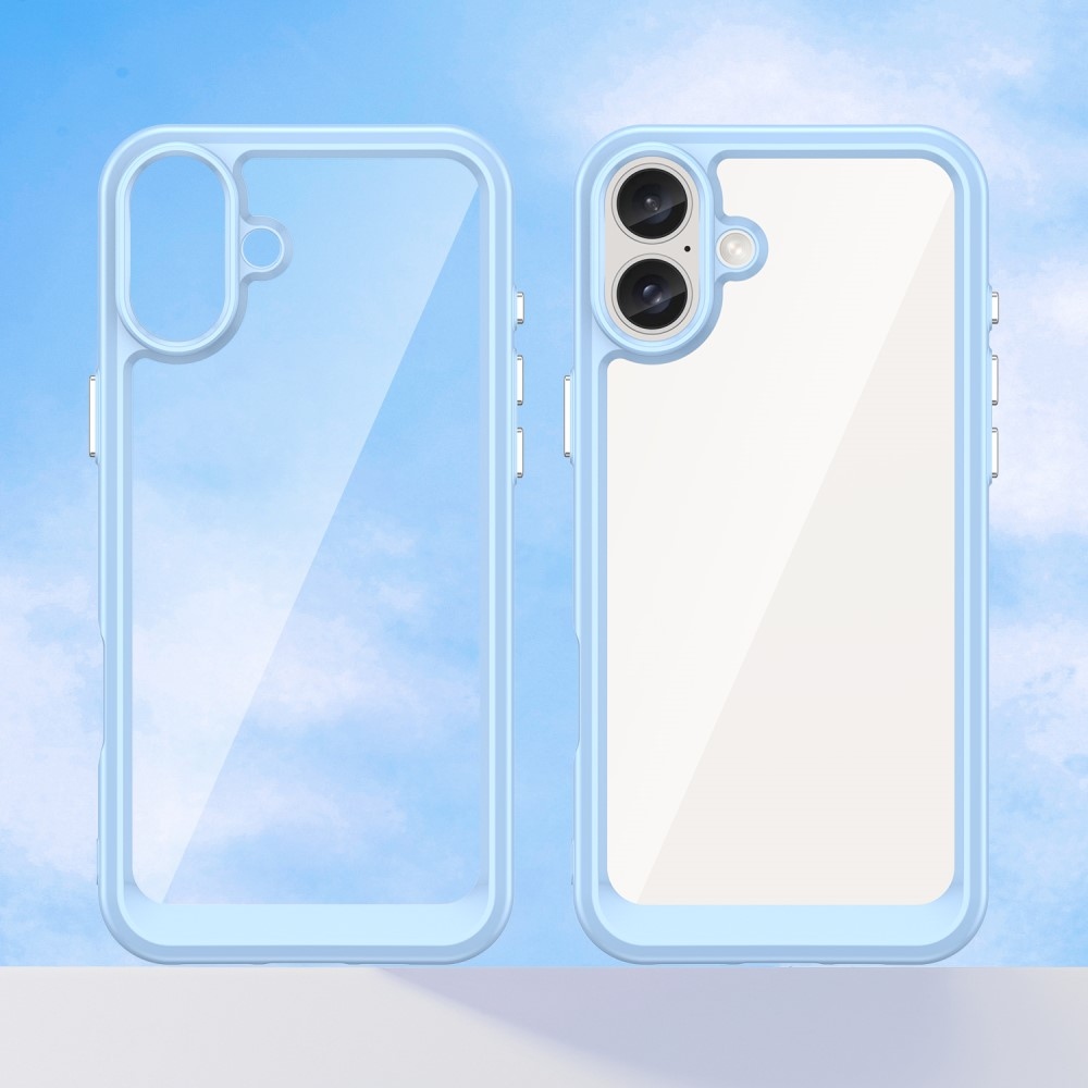 Gél tok fix hátlappal iPhone 16 készülékhez - kék