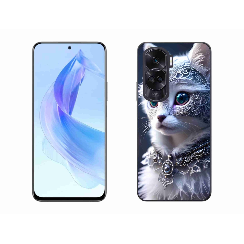Zselés borítás mmCase a Honor 90 Lite készülékhez - fehér macska