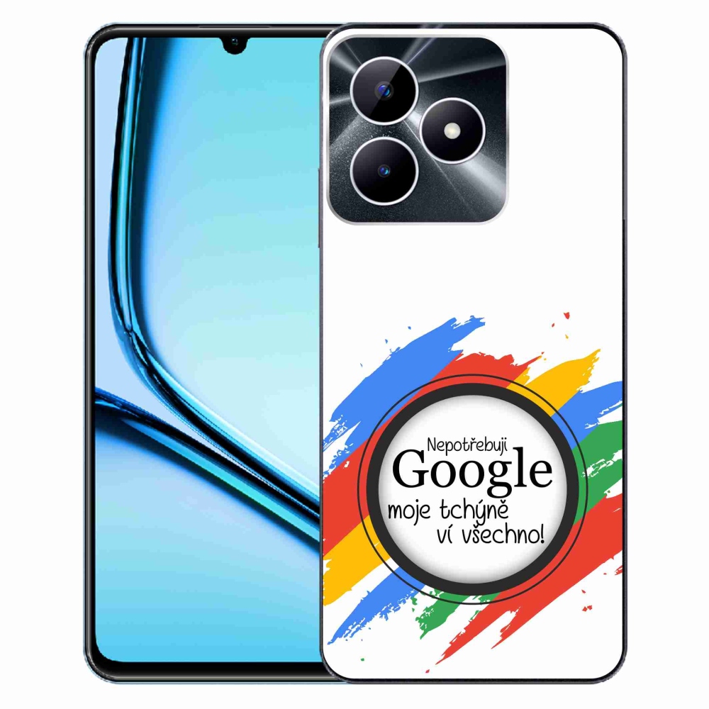 Gél borító mmCase a Realme Note 50-en - anyós tudja, hogy minden fehér háttérrel rendelkezik