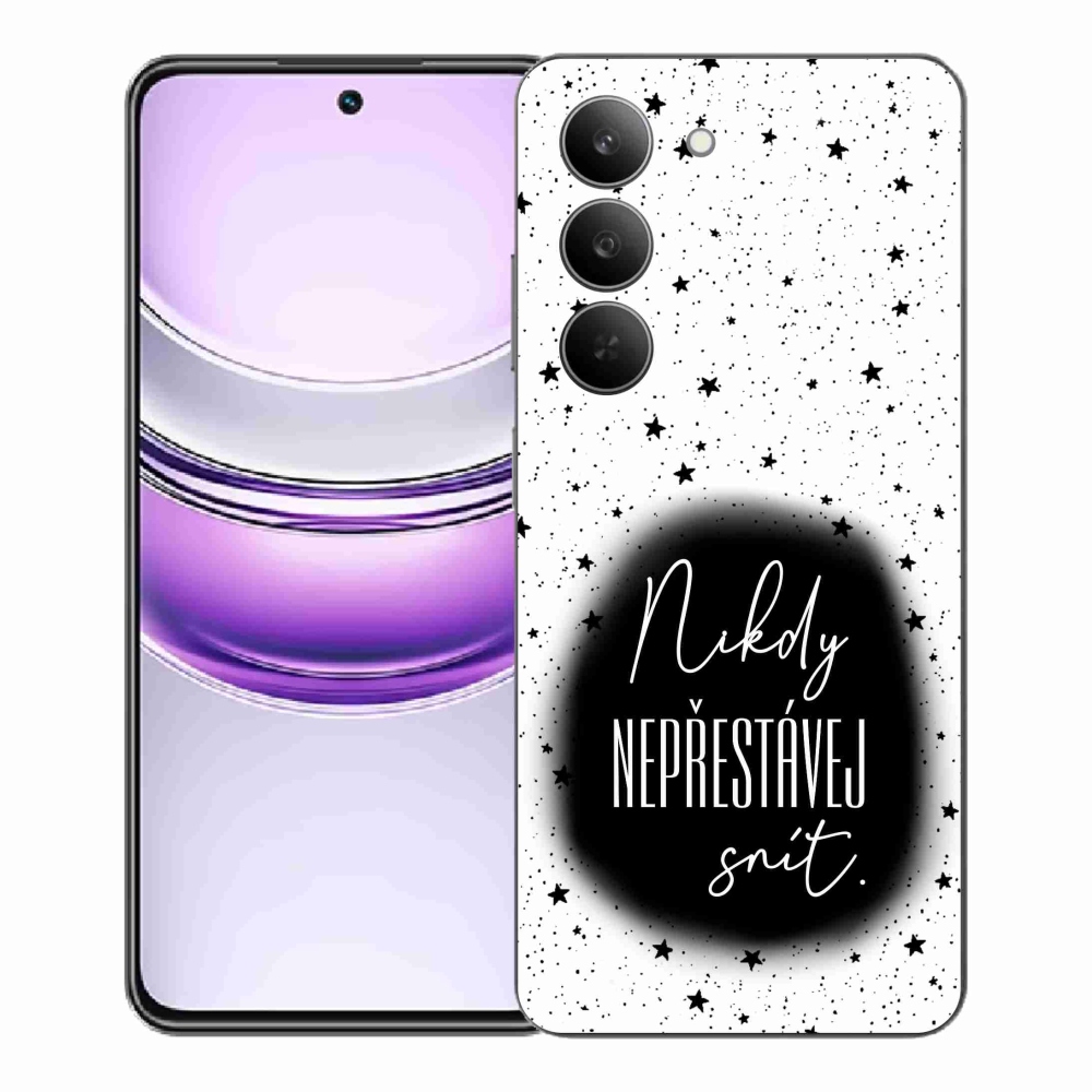 Gél borító mmCase a Realme 14x 5G készülékhez - idézet 1 fekete-fehér háttérrel