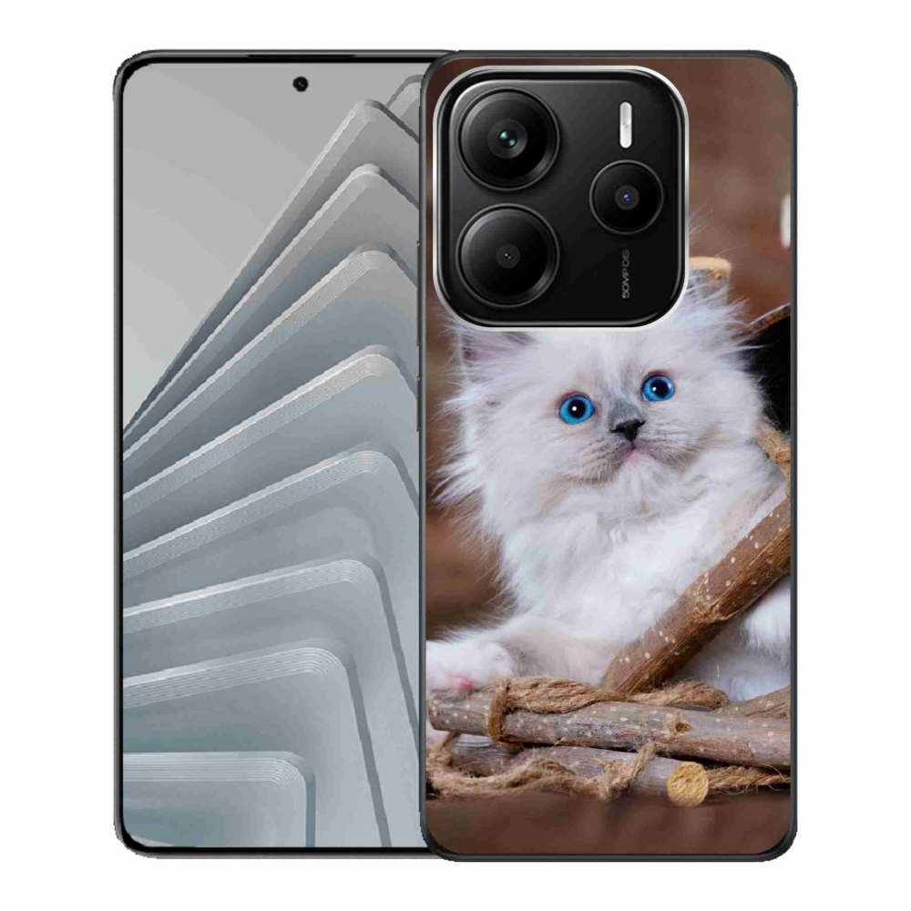 Gél borítás mmCase a Xiaomi Redmi Note 14 5G-hez - fehér cica