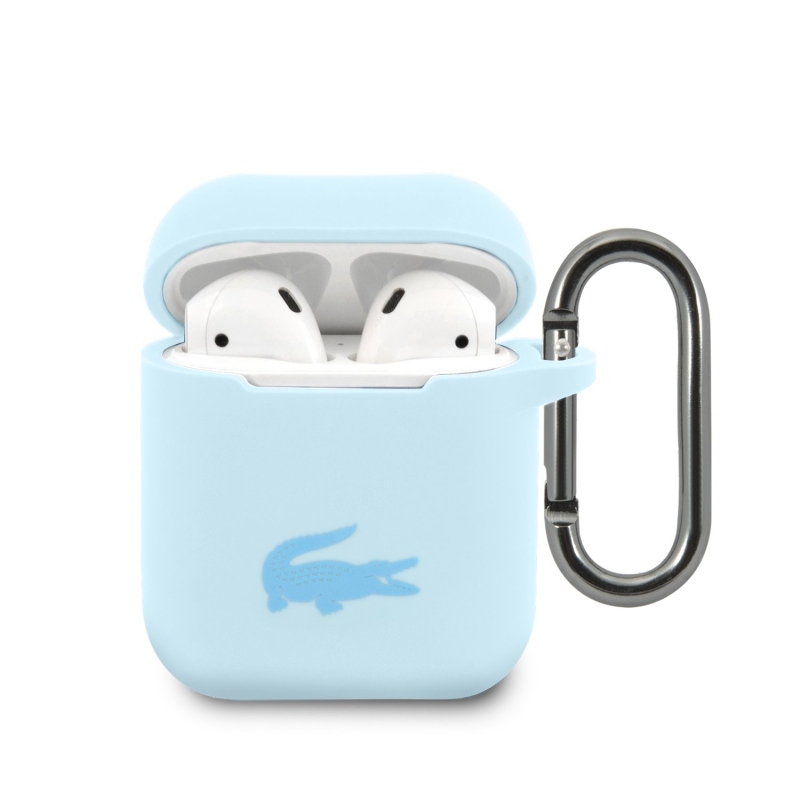 Lacoste Liquid szilikon fényes nyomtatású logó tok AirPods 1/2 kékhez