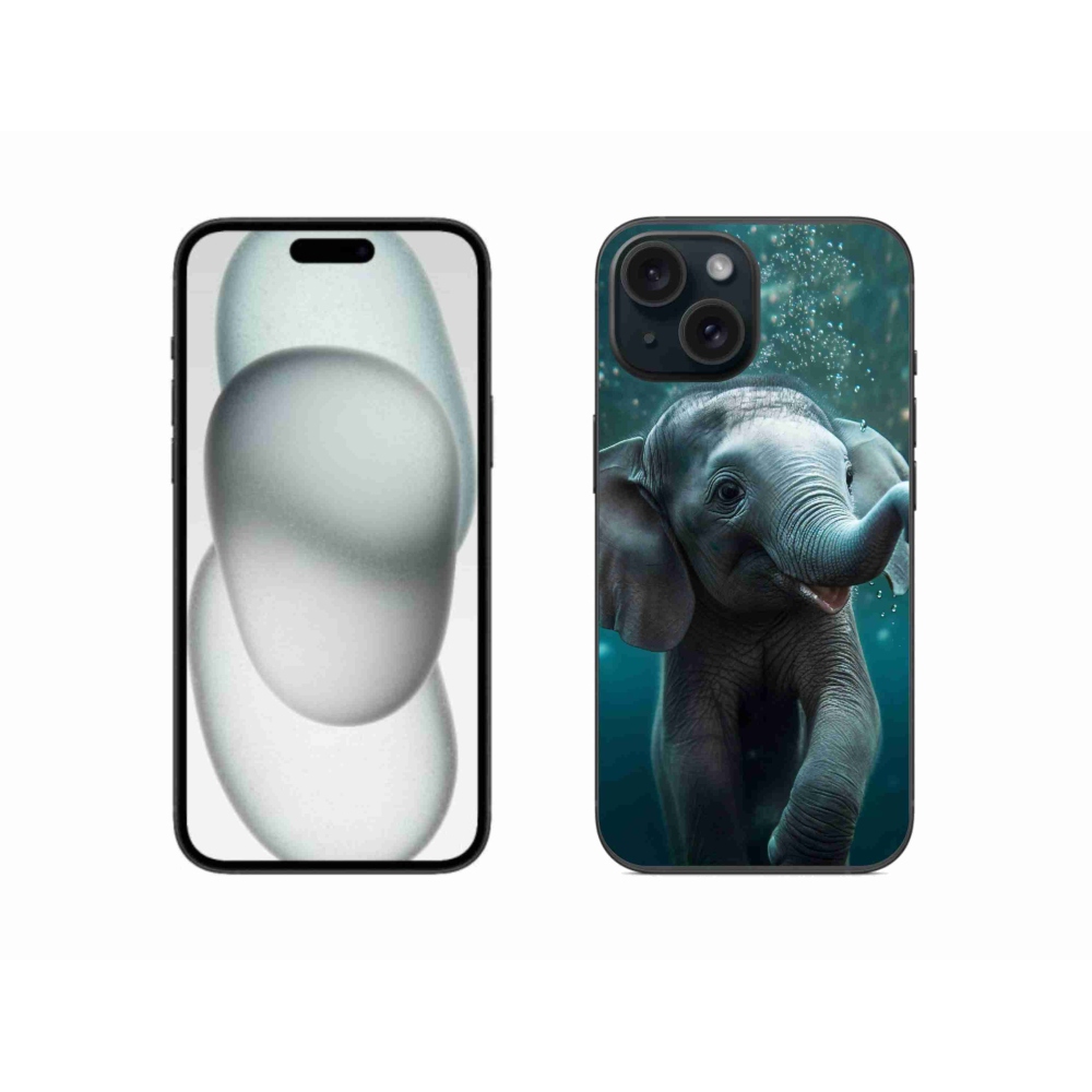 Zselés borítás mmCase iPhone 15 - elefánt a víz alatt