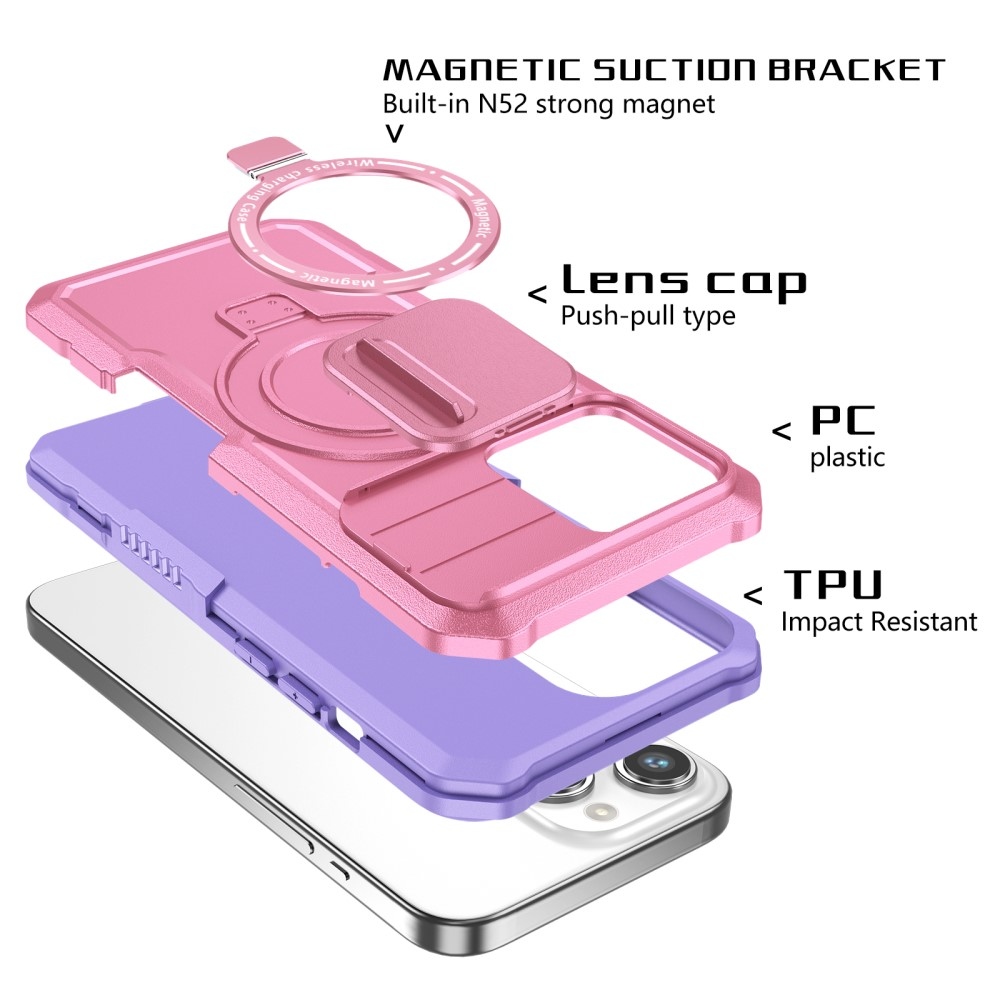 Katonai tartós védőburkolat MagSafe-vel iPhone 14 Pro Max készülékhez - lila/rózsaszín