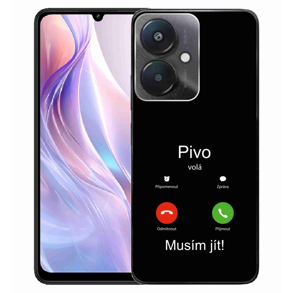 Gél borító mmCase a Xiaomi Redmi 13C 5G - sör hívások fekete háttérrel