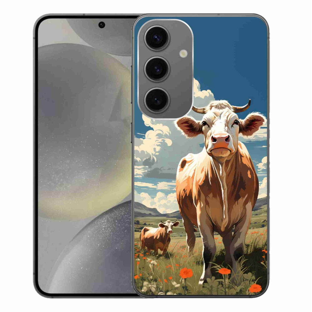 Zselés borítás mmCase Samsung Galaxy S24+ készülékhez - tehenek a réten