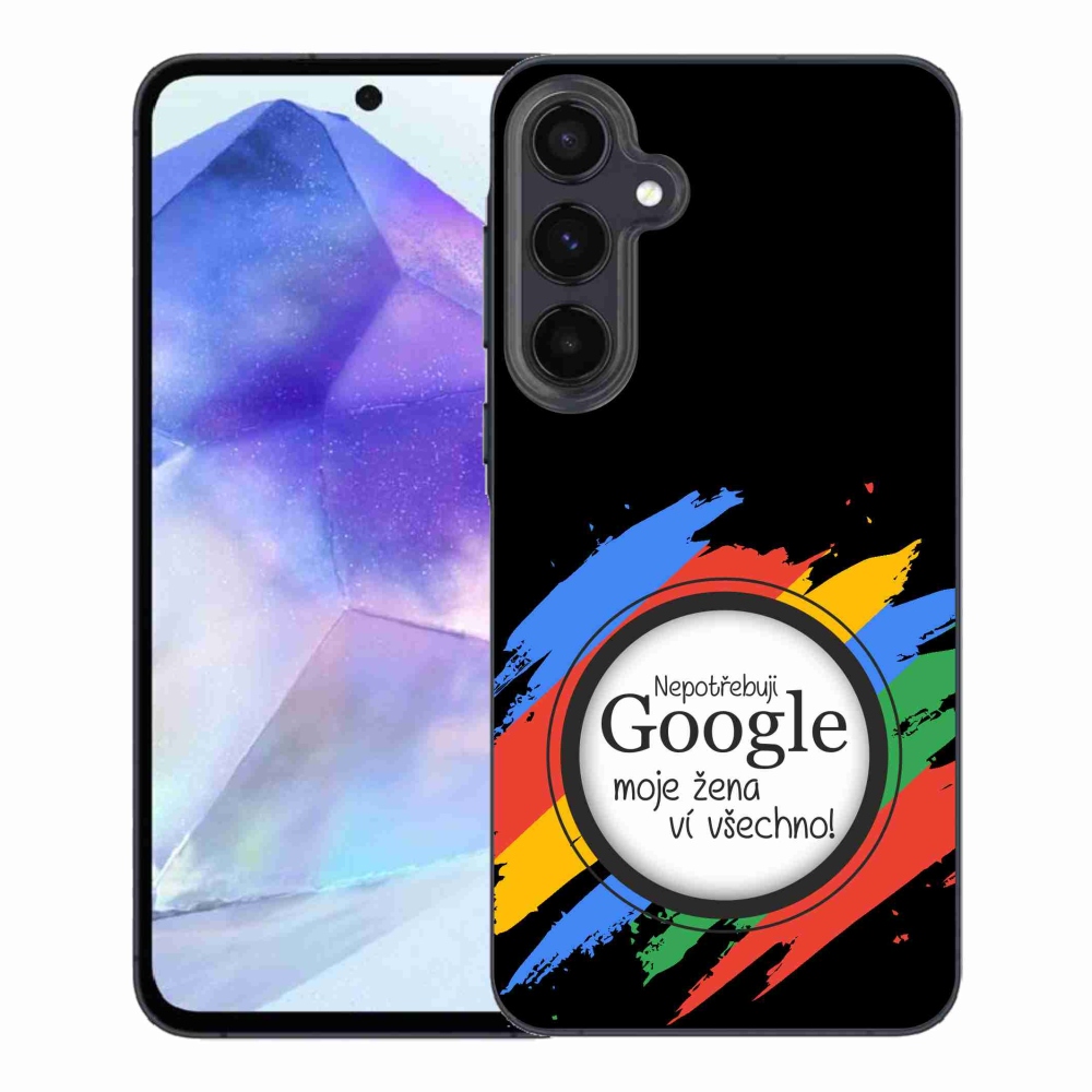 Gél borító mmCase Samsung Galaxy A55 5G - a nő mindent tud fekete háttérrel