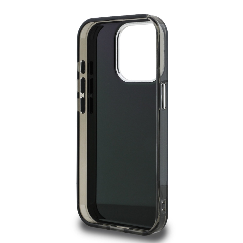 Karl Lagerfeld IML Aquarelle Karl és Choupette hátlapi borító iPhone 15 Pro készülékhez Fekete