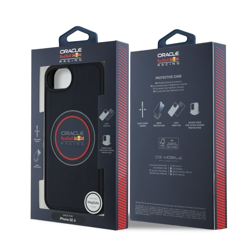 Red Bull PU bőr Red Ring MagSafe hátlap az iPhone 16e-hez Tengerészgyalogság