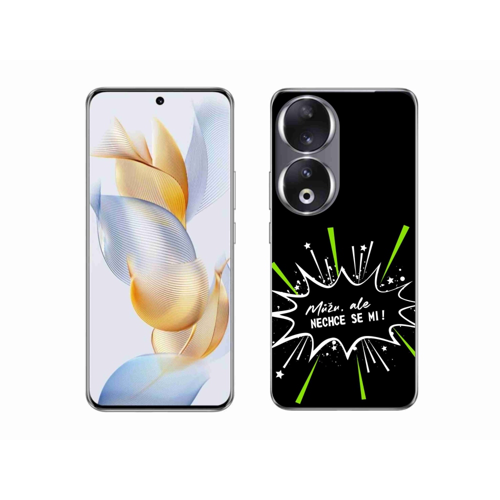 Gél borító mmCase a Honor 90 készülékhez - vicces szöveg 11 fekete háttér