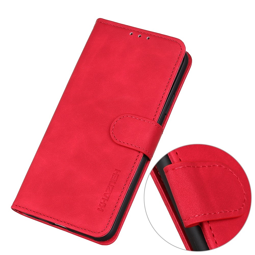 KHAZ könyv tok Xiaomi Redmi Note 14-hez - piros