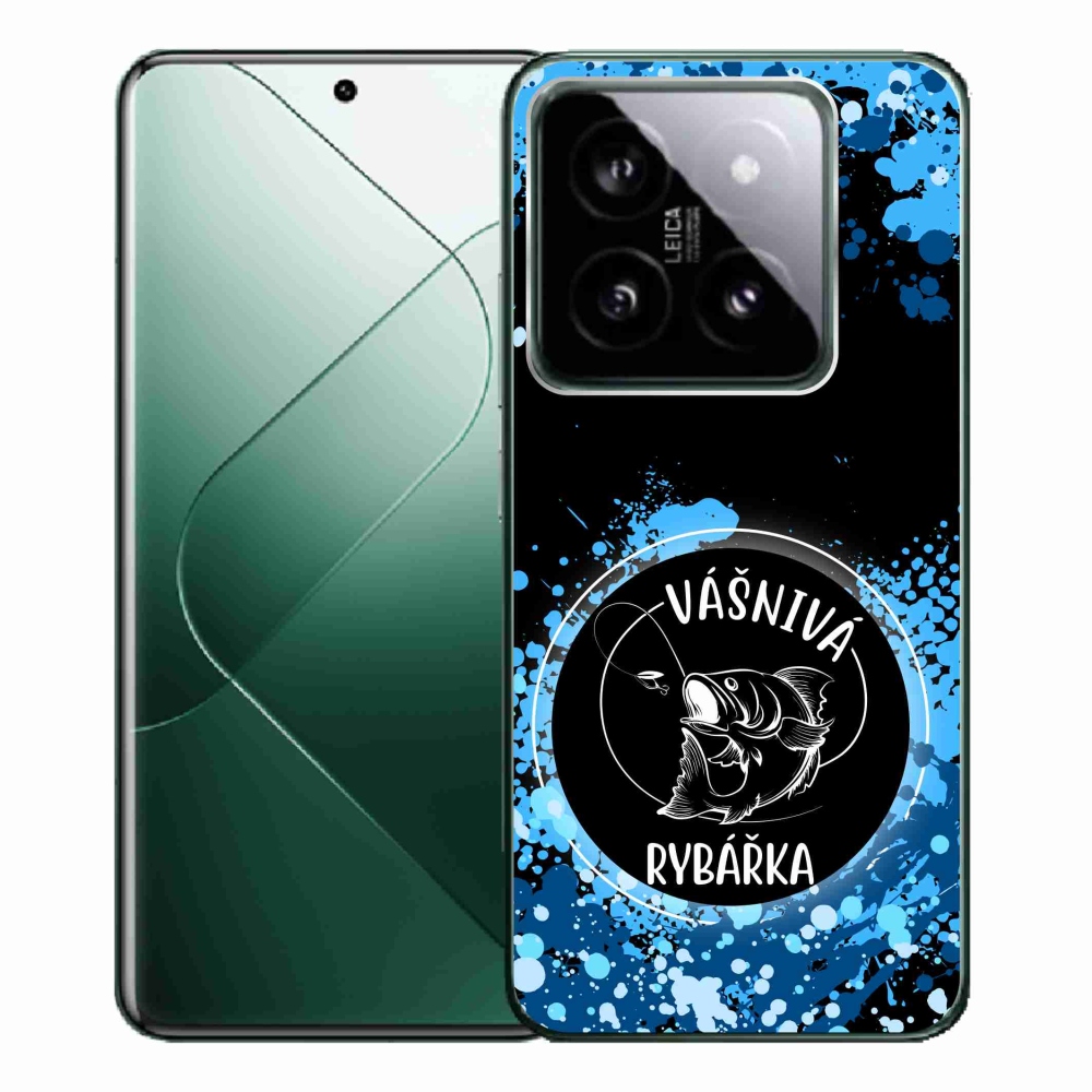 Gél borító mmCase a Xiaomi 14 Pro-hoz - szenvedélyes halásznő fekete háttérrel