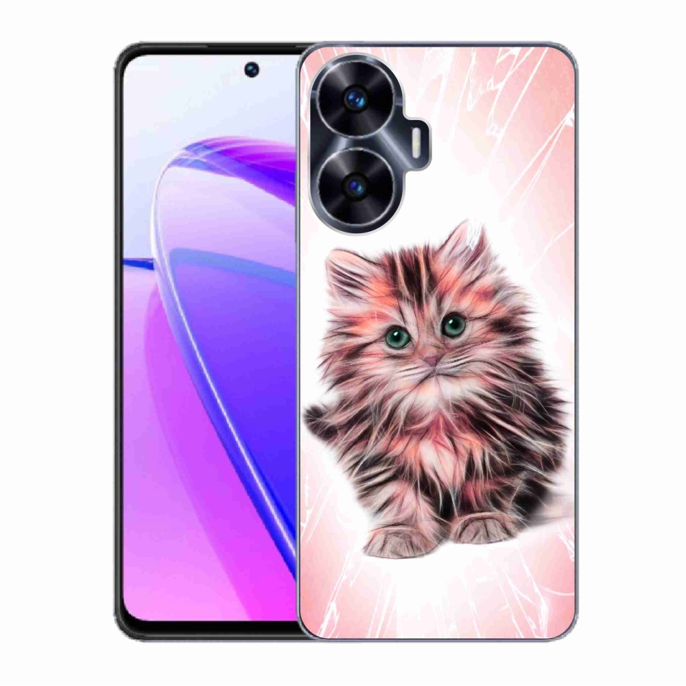 Gél borító mmCase a Realme C55 készülékhez - aranyos cica