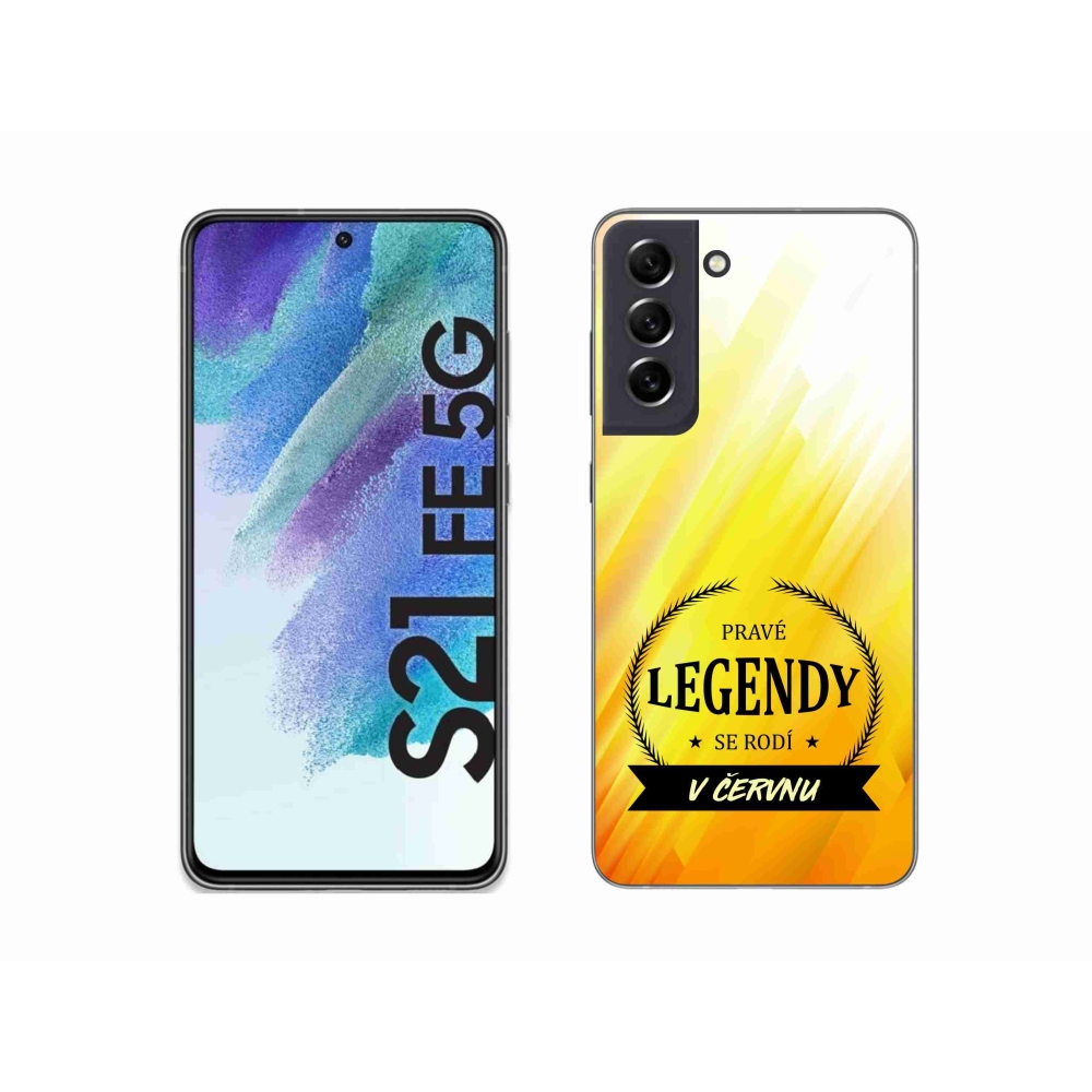 Gél borítás mmCase Samsung Galaxy S21 FE 5G - Június legendái sárga háttérrel