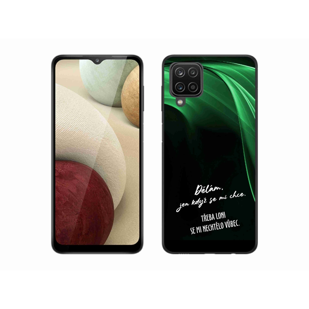Gél borítás mmCase Samsung Galaxy A12 készülékhez - vicces szöveg 12 fekete háttér
