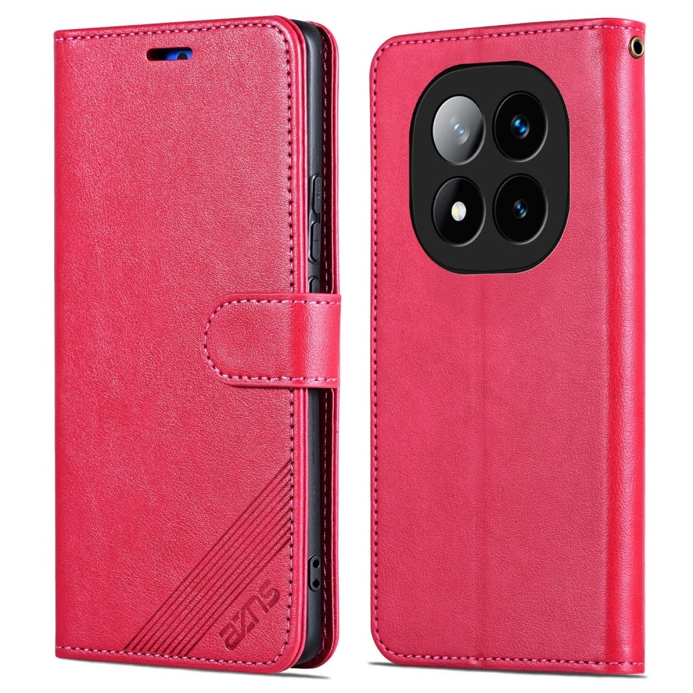 AZNS könyv tok a Xiaomi Redmi Note 14 Pro 5G/Poco X7 5G számára - piros színű