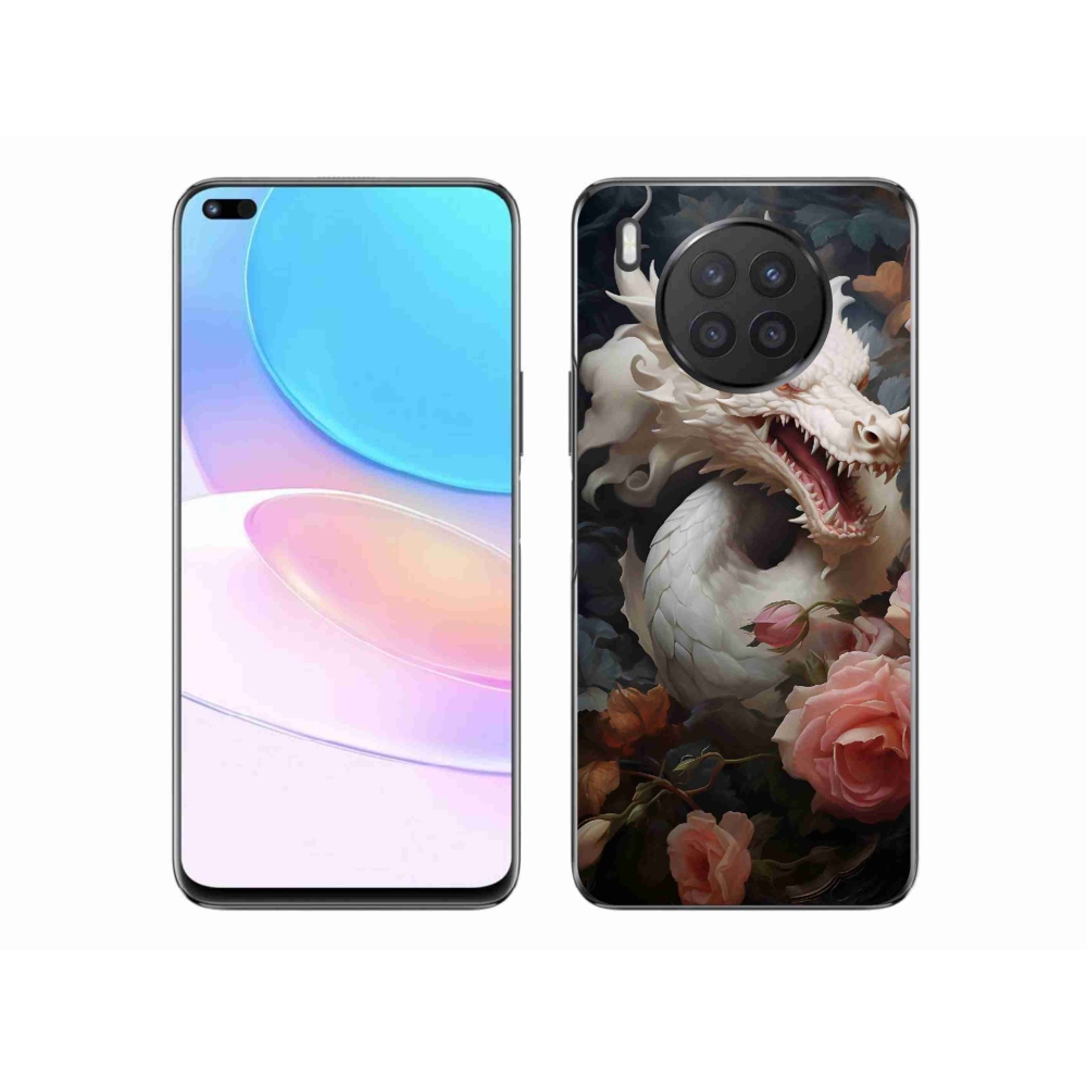 Gél borítás mmCase a Huawei Nova 8i készülékre - fehér sárkány