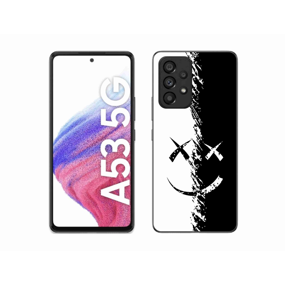 Gél védőhuzat mmCase Samsung Galaxy A53 5G - fekete-fehér mosolygó