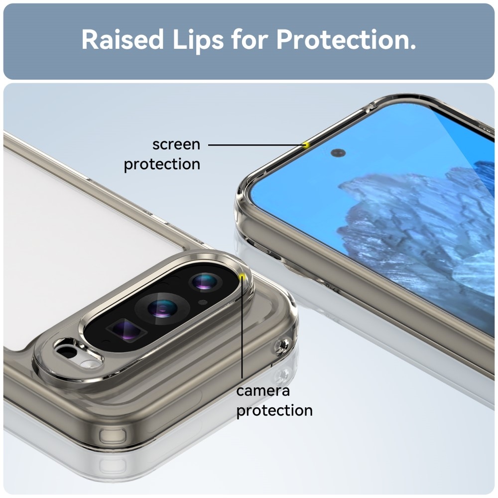 Gél tok kemény hátlappal a Google Pixel 9/9 Pro számára - szürke