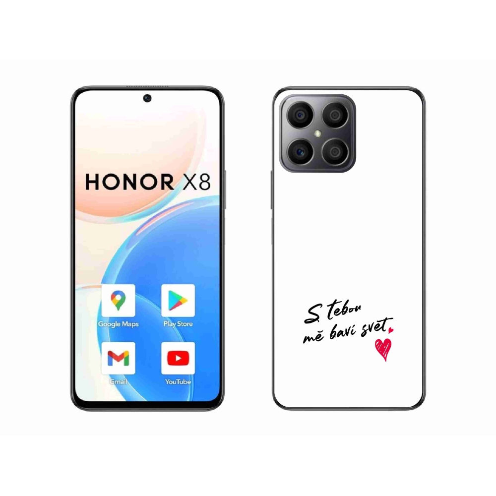 Gél borító mmCase a Honor X8 4G készülékhez - szerelmes szöveg 1 fehér háttér