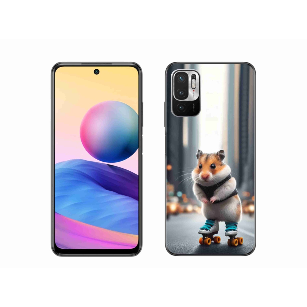 Gél borítás mmCase a Xiaomi Redmi Note 10 5G-hez - hörcsög a korcsolyán