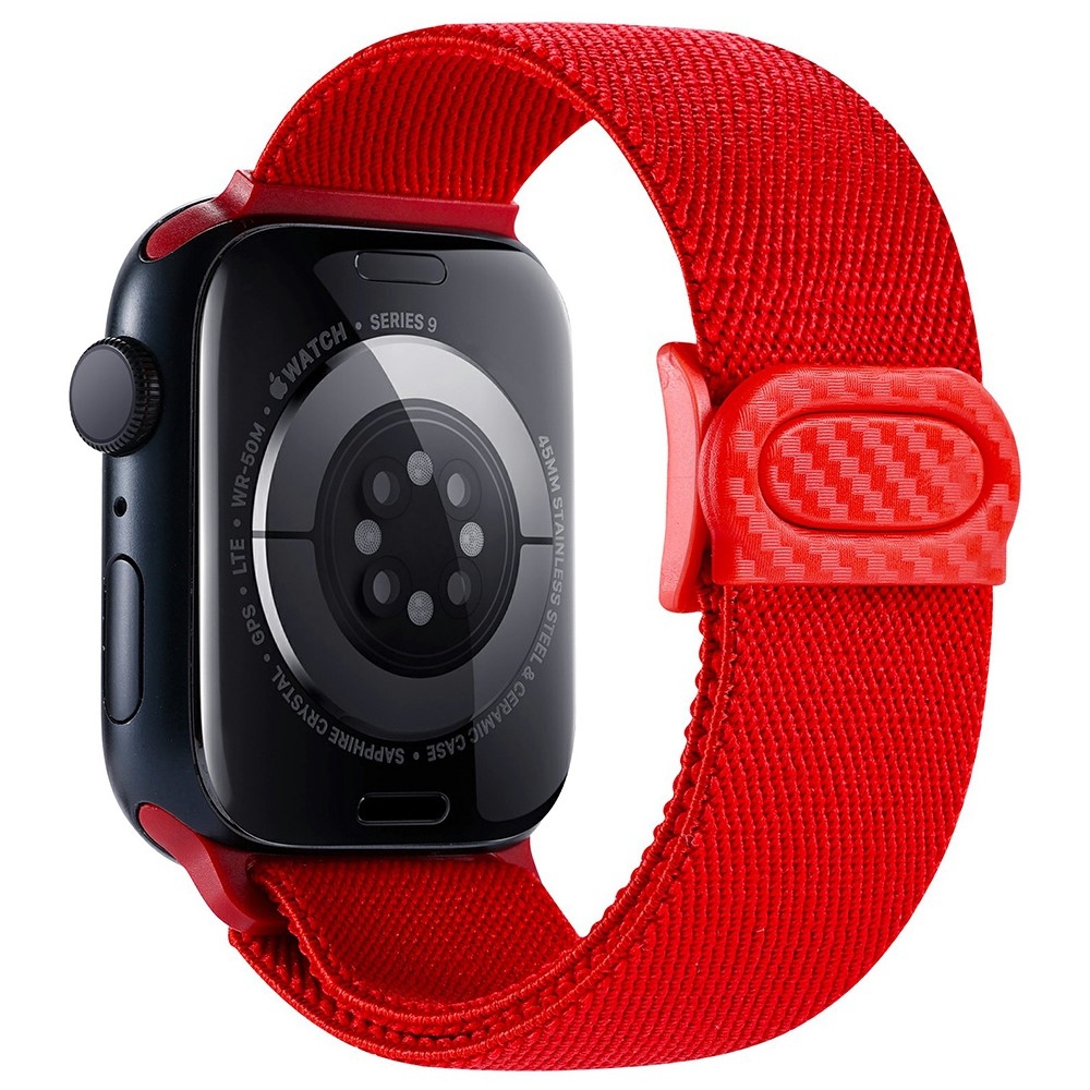 Fokozatos nejlon szíj Apple Watch Ultra/Ultra 2 49mm/SE/SE 2022/2023 44mm/9/8/7 45mm/6/5/4 44mm/3/2/1 42 mm-es Apple Watch Ultra/Ultra 2 órához - piros színű