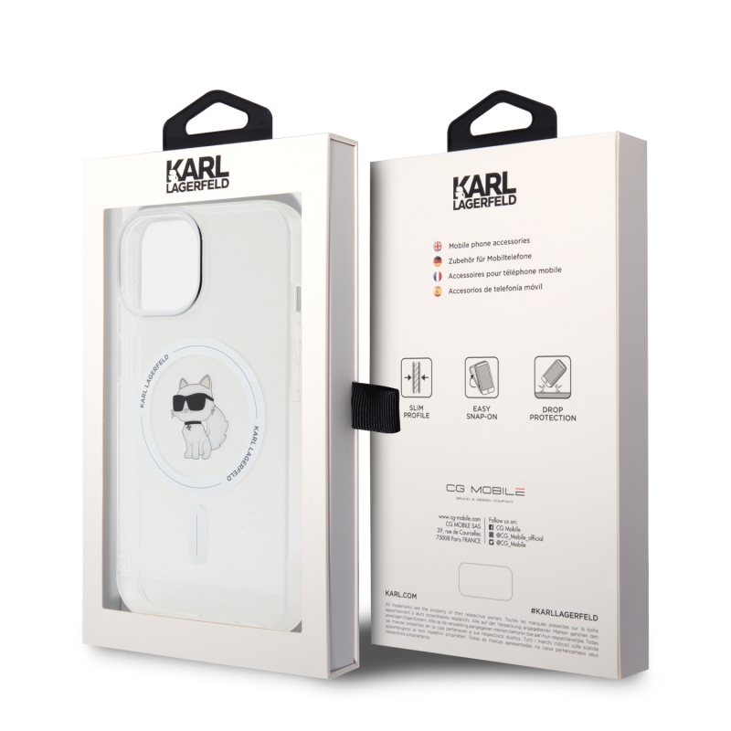 Karl Lagerfeld IML Choupette MagSafe MagSafe hátlap iPhone 15 készülékhez - átlátszó
