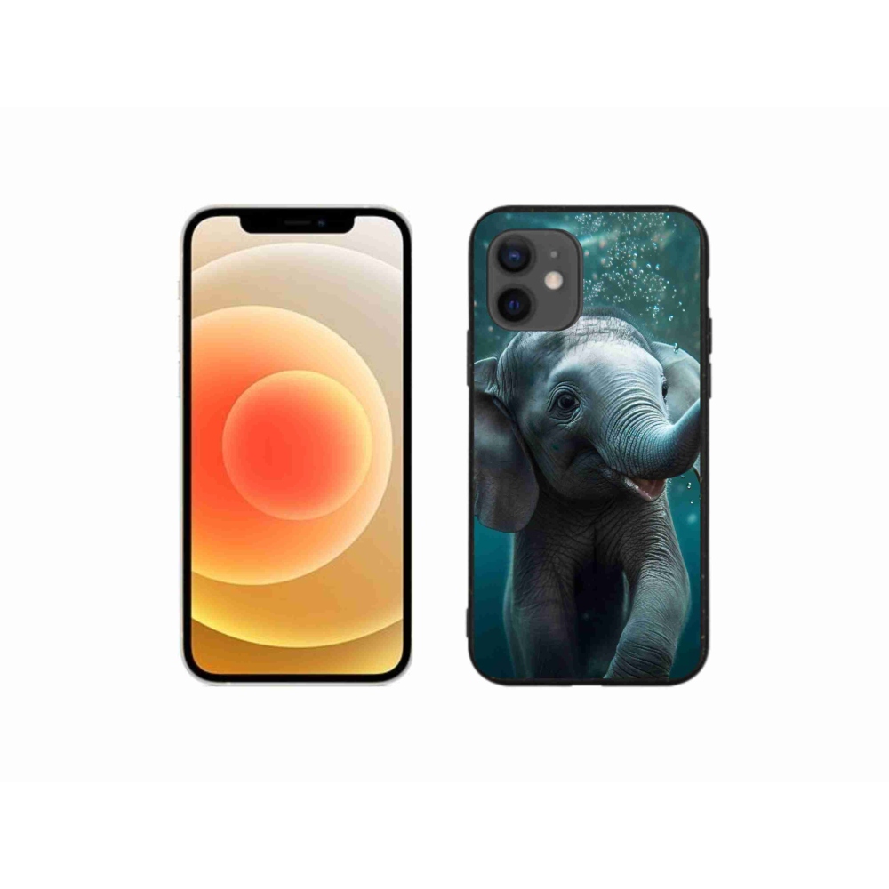 Zselés borítás mmCase iPhone 12 mini készülékhez - elefánt a víz alatt