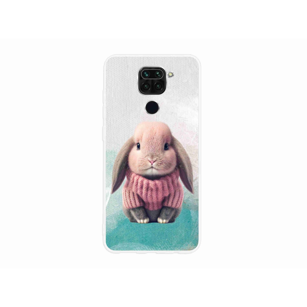 Gél borítás mmCase a Xiaomi Redmi Note 9-hez - nyúl pulóverben