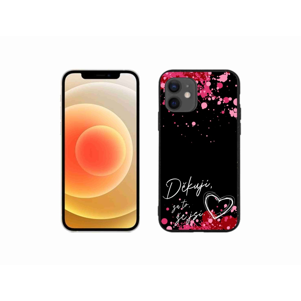 Gél borítás mmCase iPhone 12 mini készülékhez - text in love 2 fekete háttér