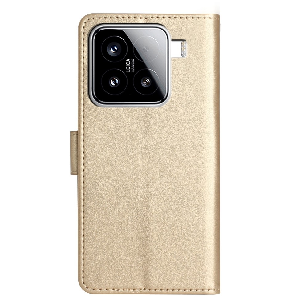 Virágok könyv tok Xiaomi 15 - arany
