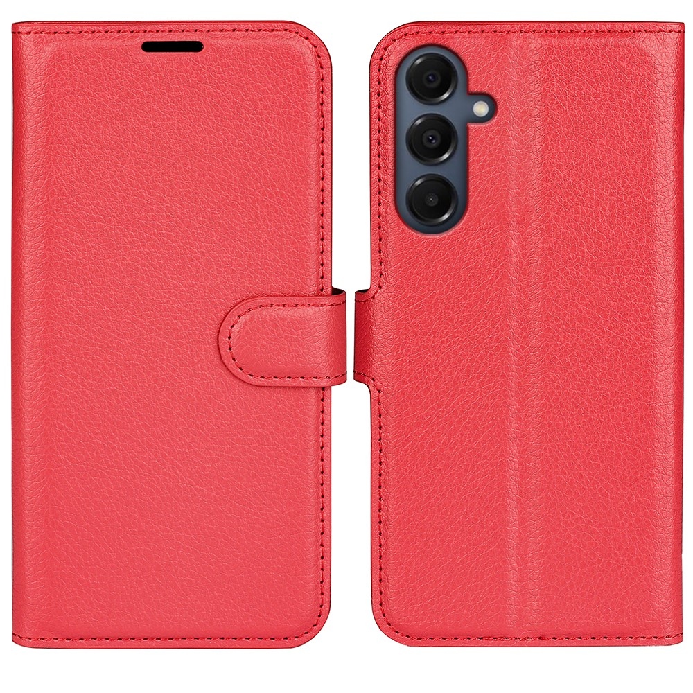 Litchi könyv tok Samsung Galaxy A17 5G - piros