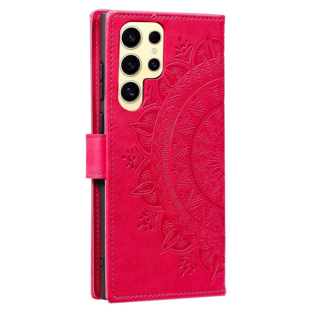 Mandala könyv tok Samsung Galaxy S25 Ultra készülékhez - rózsaszínű